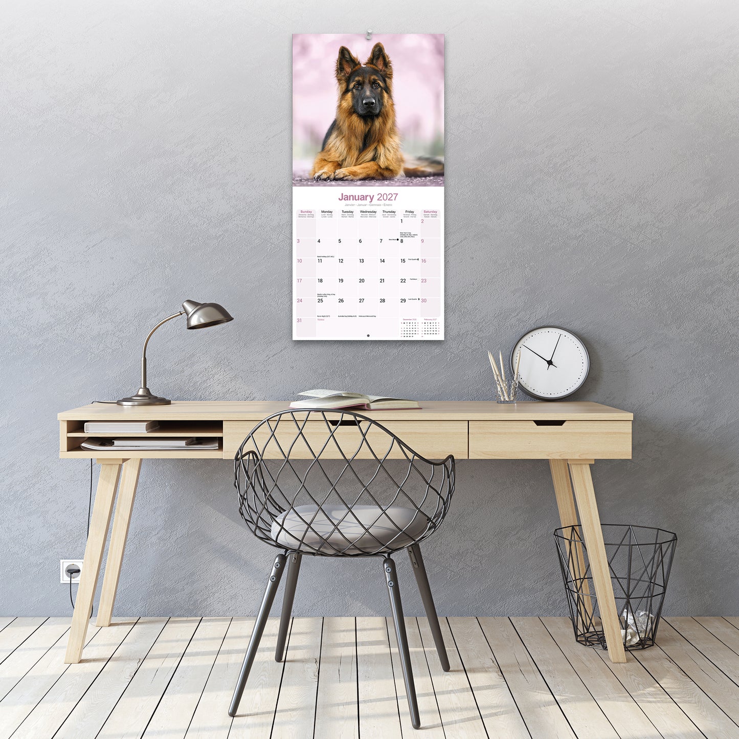 German Shepherds Wall Calendar 2027