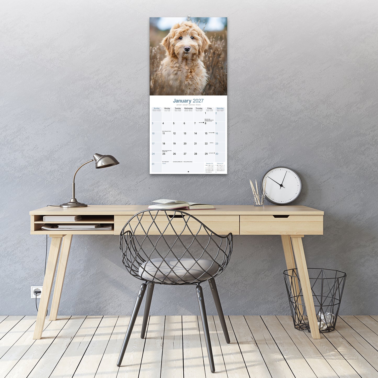 Labradoodle Wall Calendar 2027