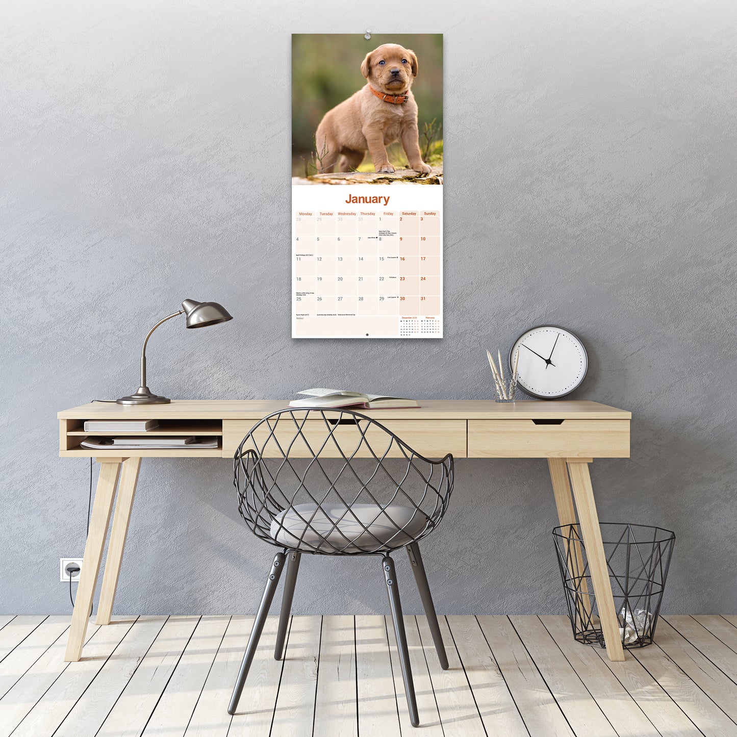 Labrador Retriever Fox Red Wall Calendar 2027