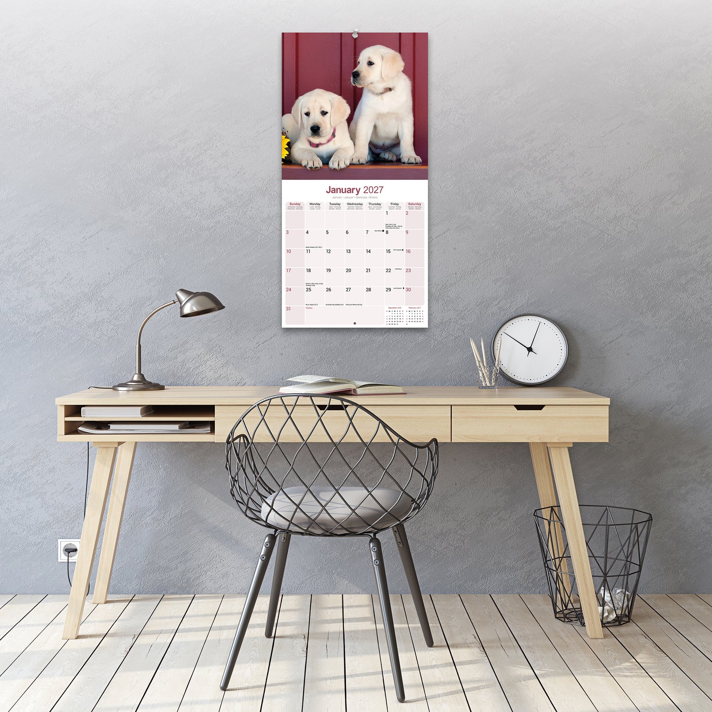 Labrador Retriever Yellow Wall Calendar 2027
