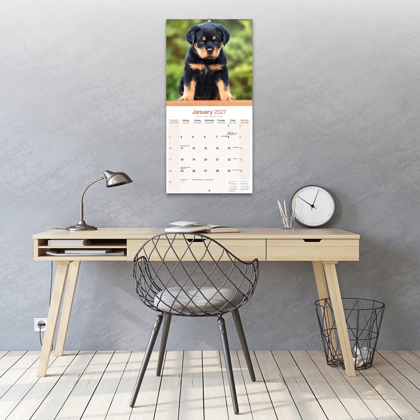 Rottweiler Wall Calendar 2027