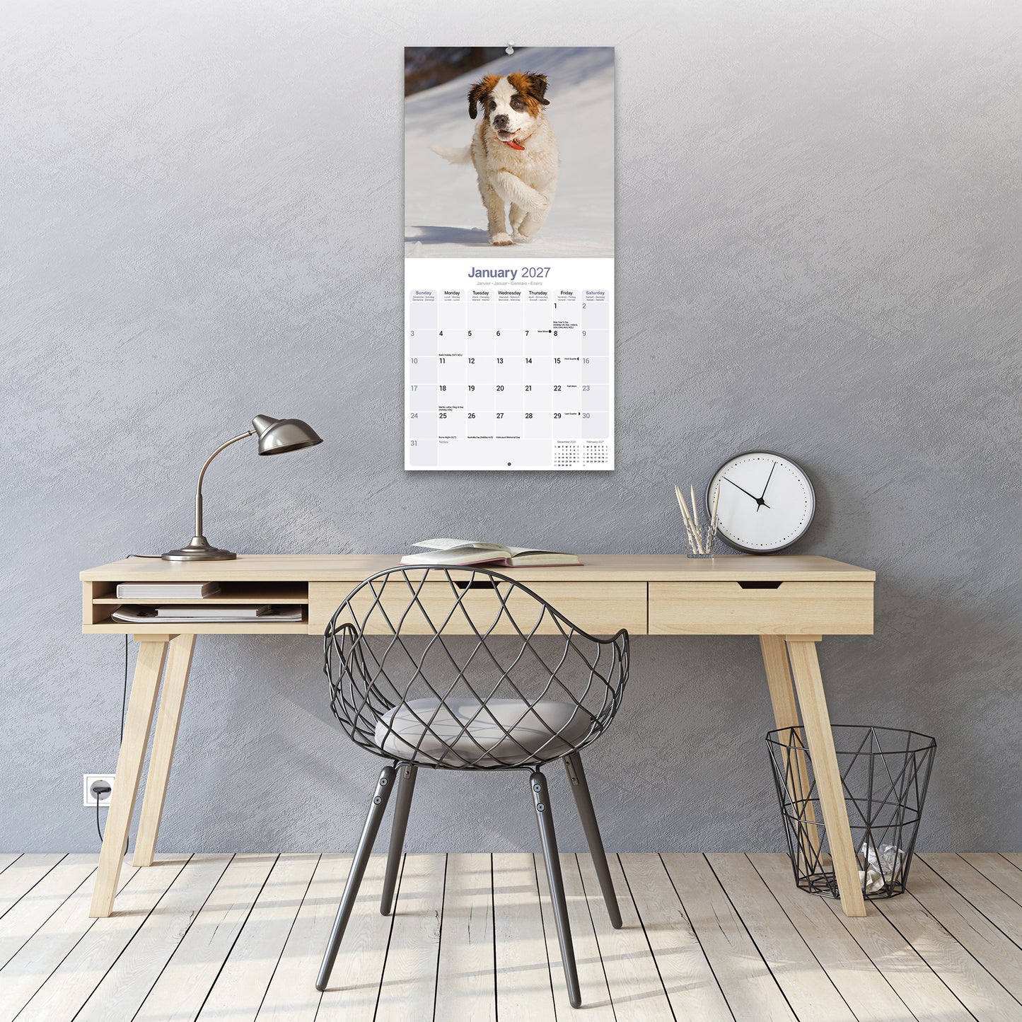 Saint Bernard Wall Calendar 2027