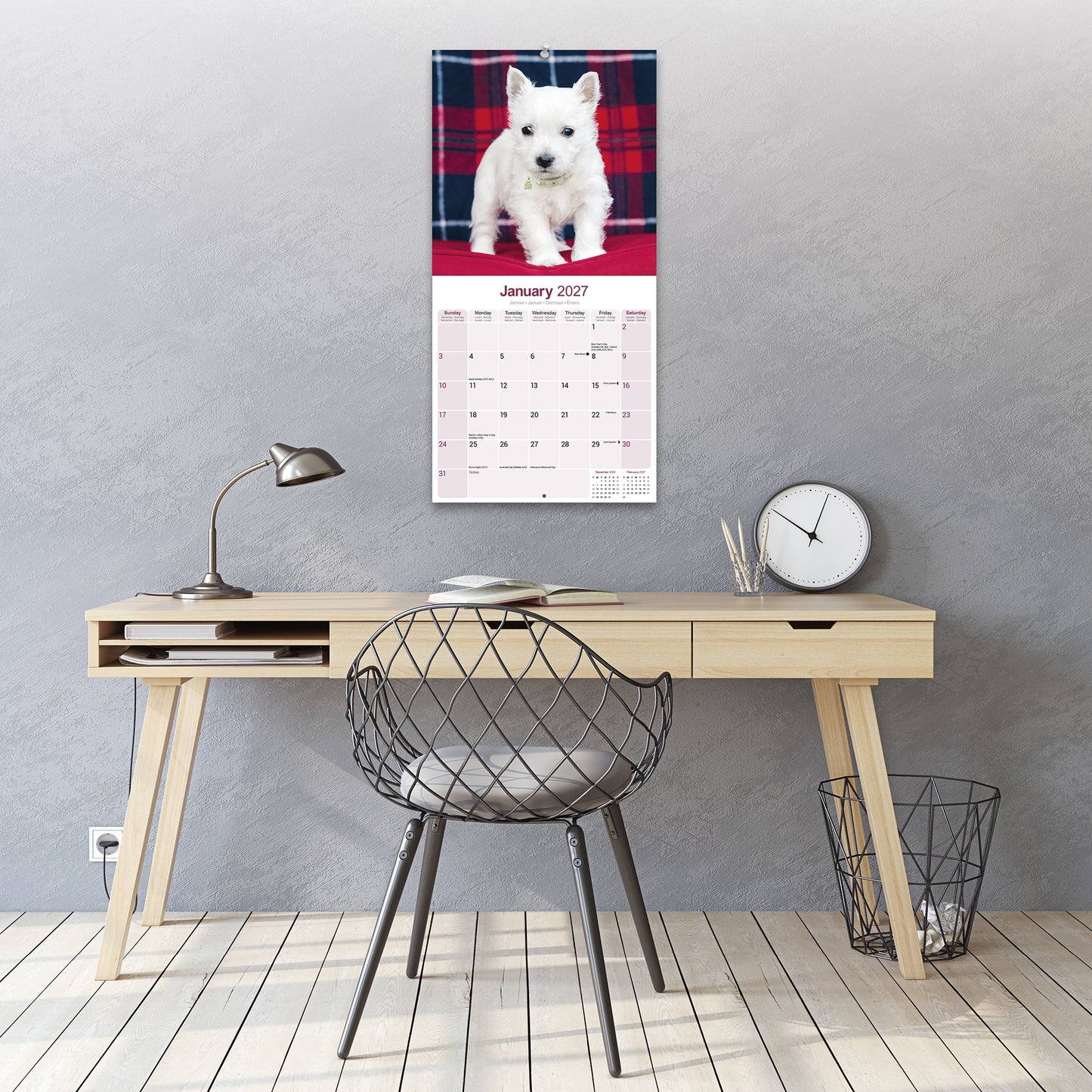 West Highland White Terrier Wall Calendar 2027