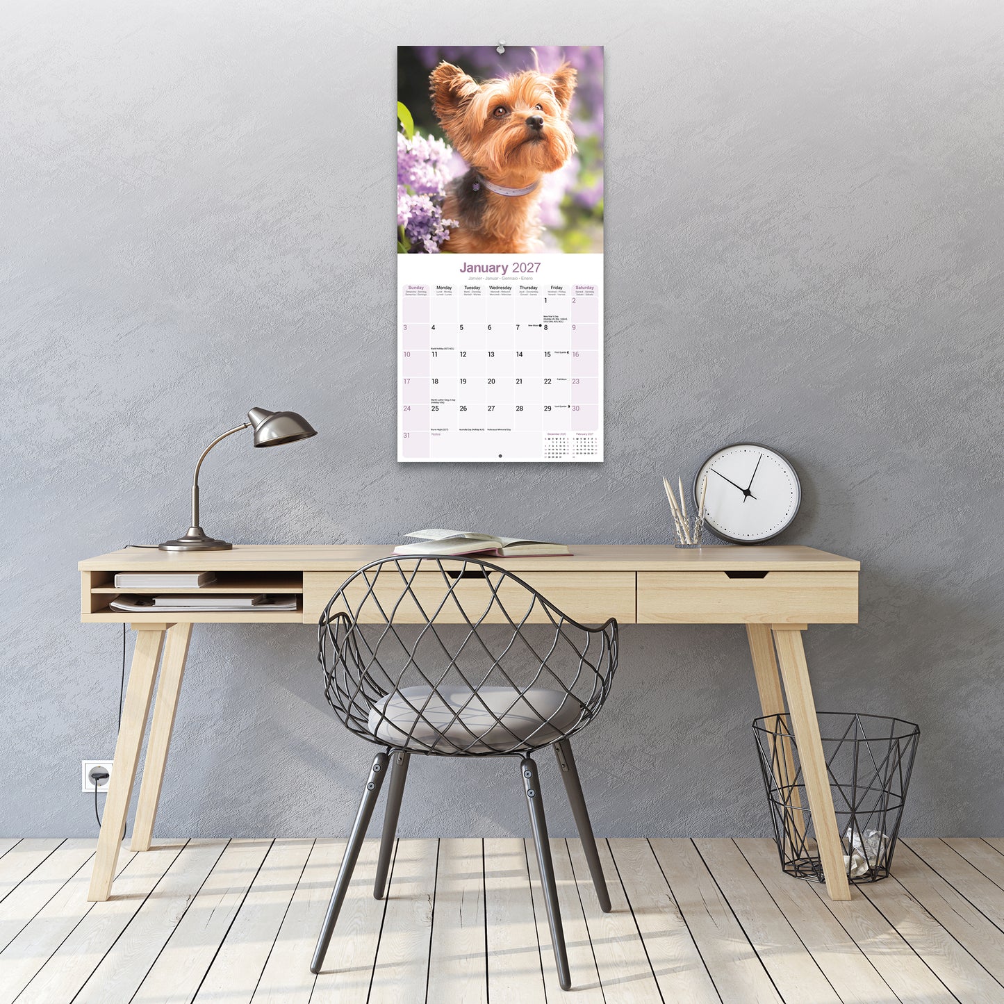 Yorkshire Terrier Wall Calendar 2027