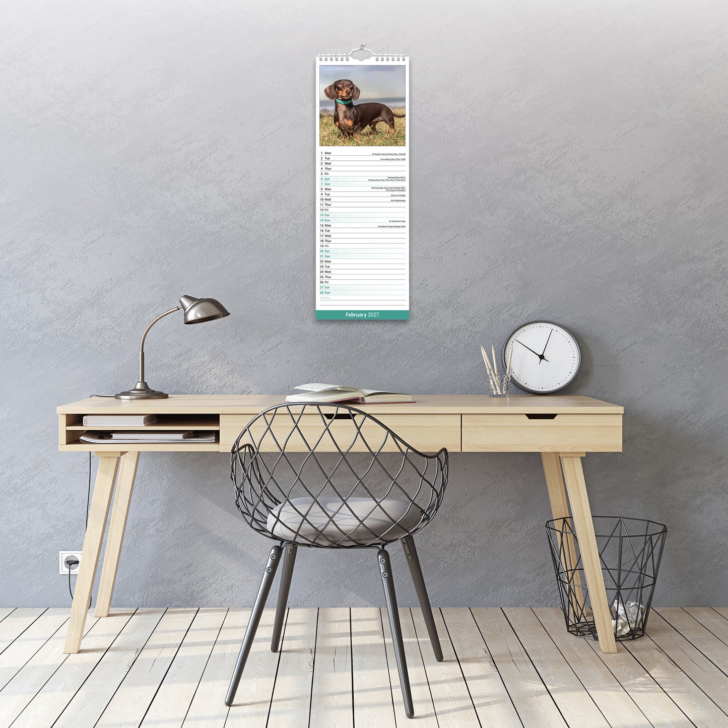 Dachshunds Slim Calendar 2027