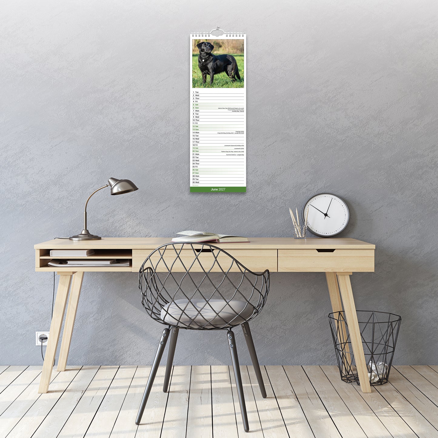 Labrador Retriever Black Slim Calendar 2027