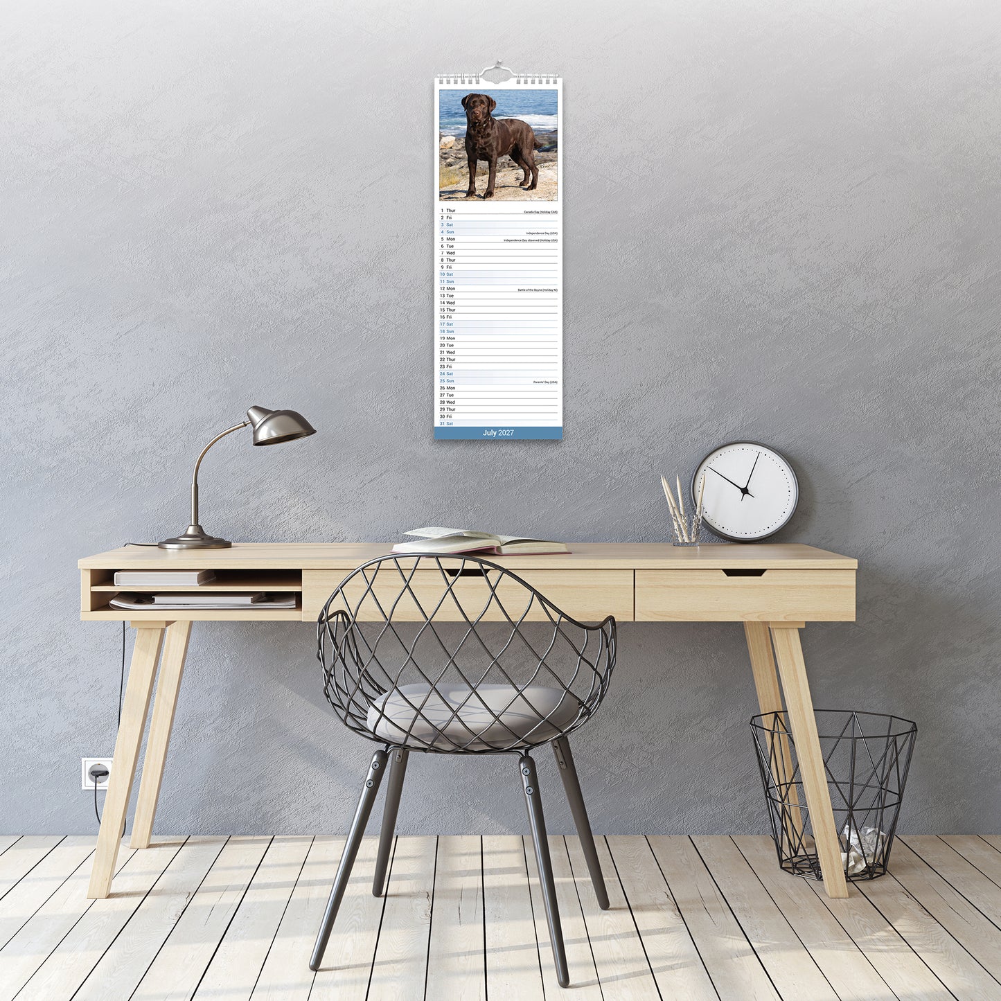 Labrador Retriever Chocolate Slim Calendar 2027