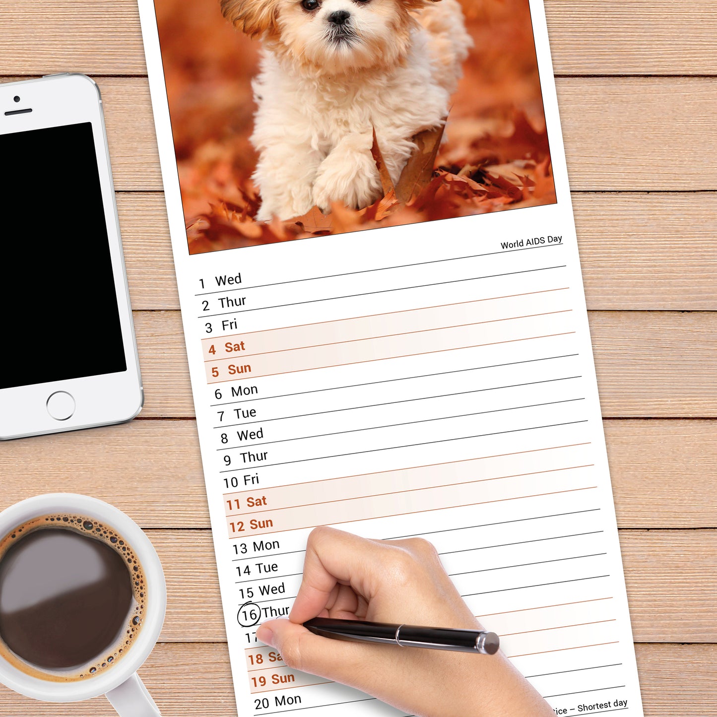 Shih Tzu Slim Calendar 2027