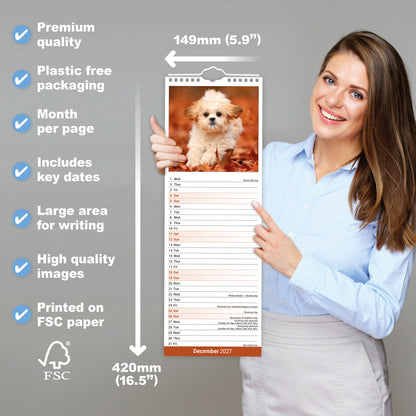 Shih Tzu Slim Calendar 2027