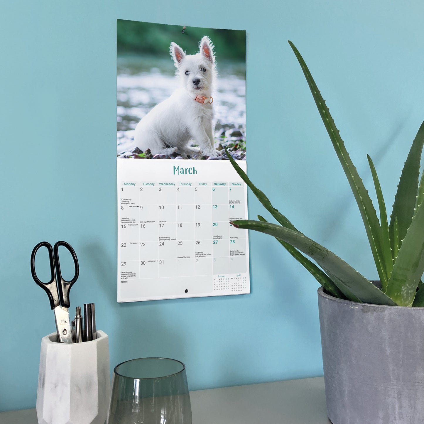 West Highland White Terrier Puppies Mini Calendar 2027