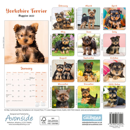 Yorkshire Terrier Puppies Mini Calendar 2027