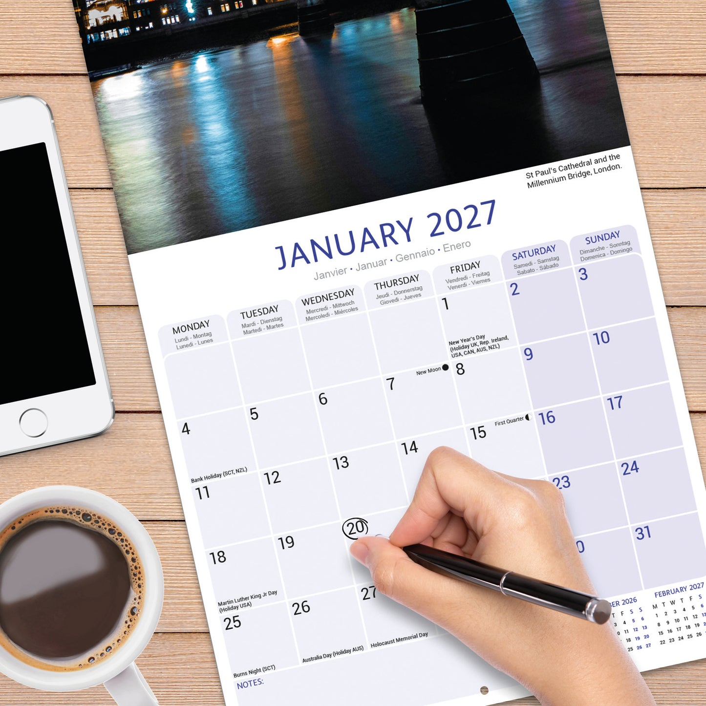 London Wall Calendar 2027