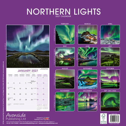 Northern Lights Wall Calendar 2027