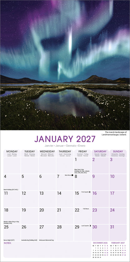 Northern Lights Wall Calendar 2027