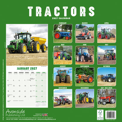 Tractors Wall Calendar 2027