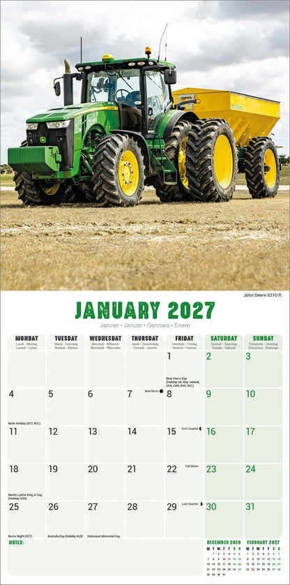 Tractors Wall Calendar 2027
