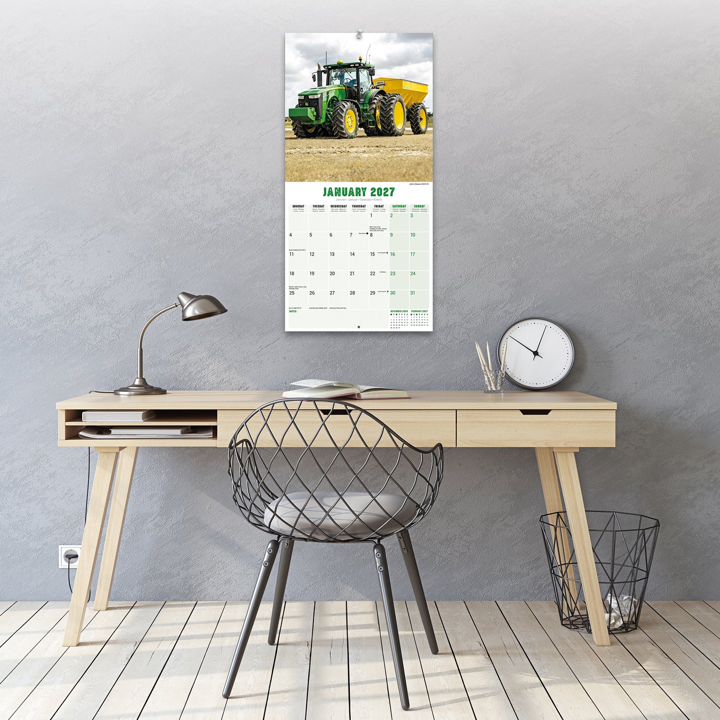 Tractors Wall Calendar 2027