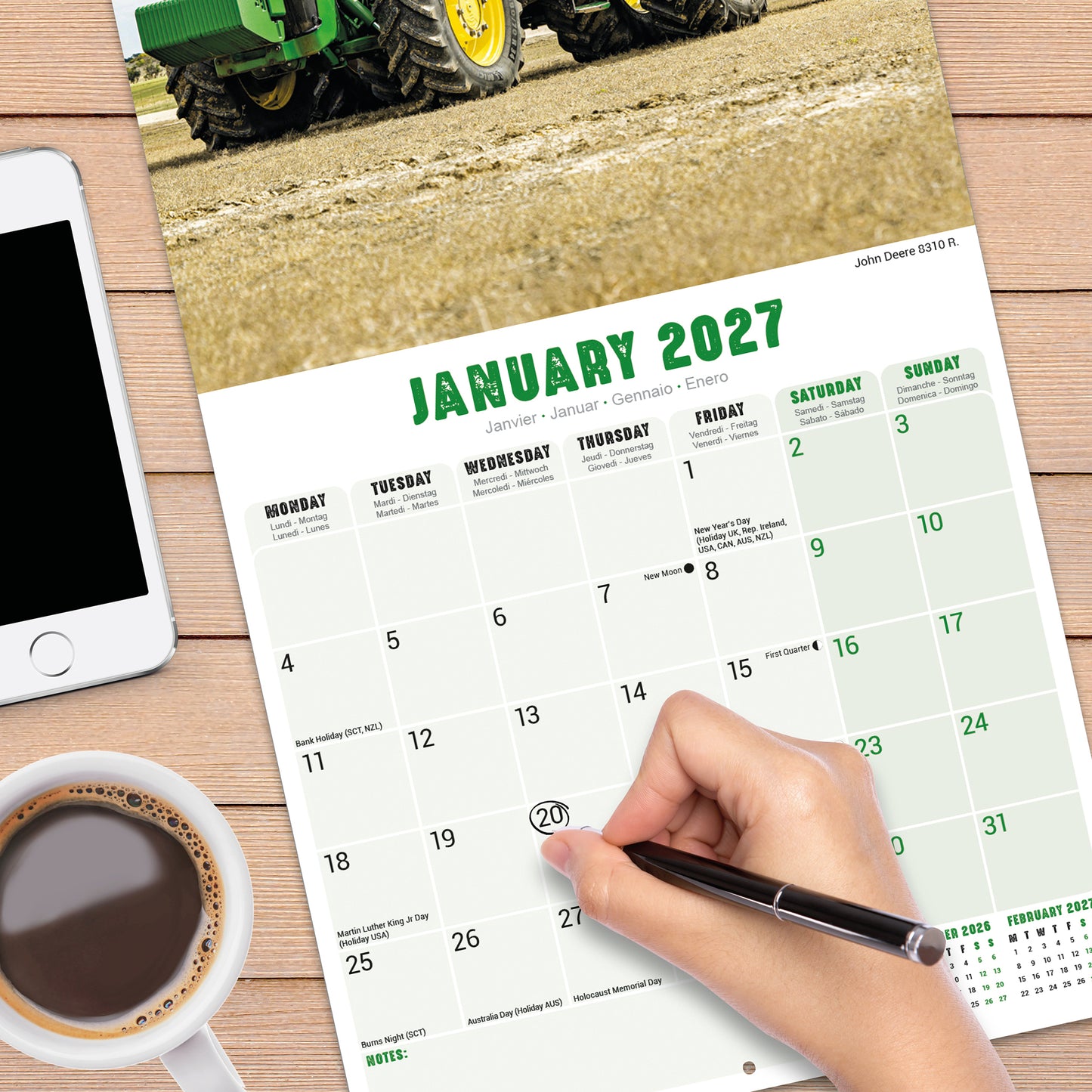 Tractors Wall Calendar 2027
