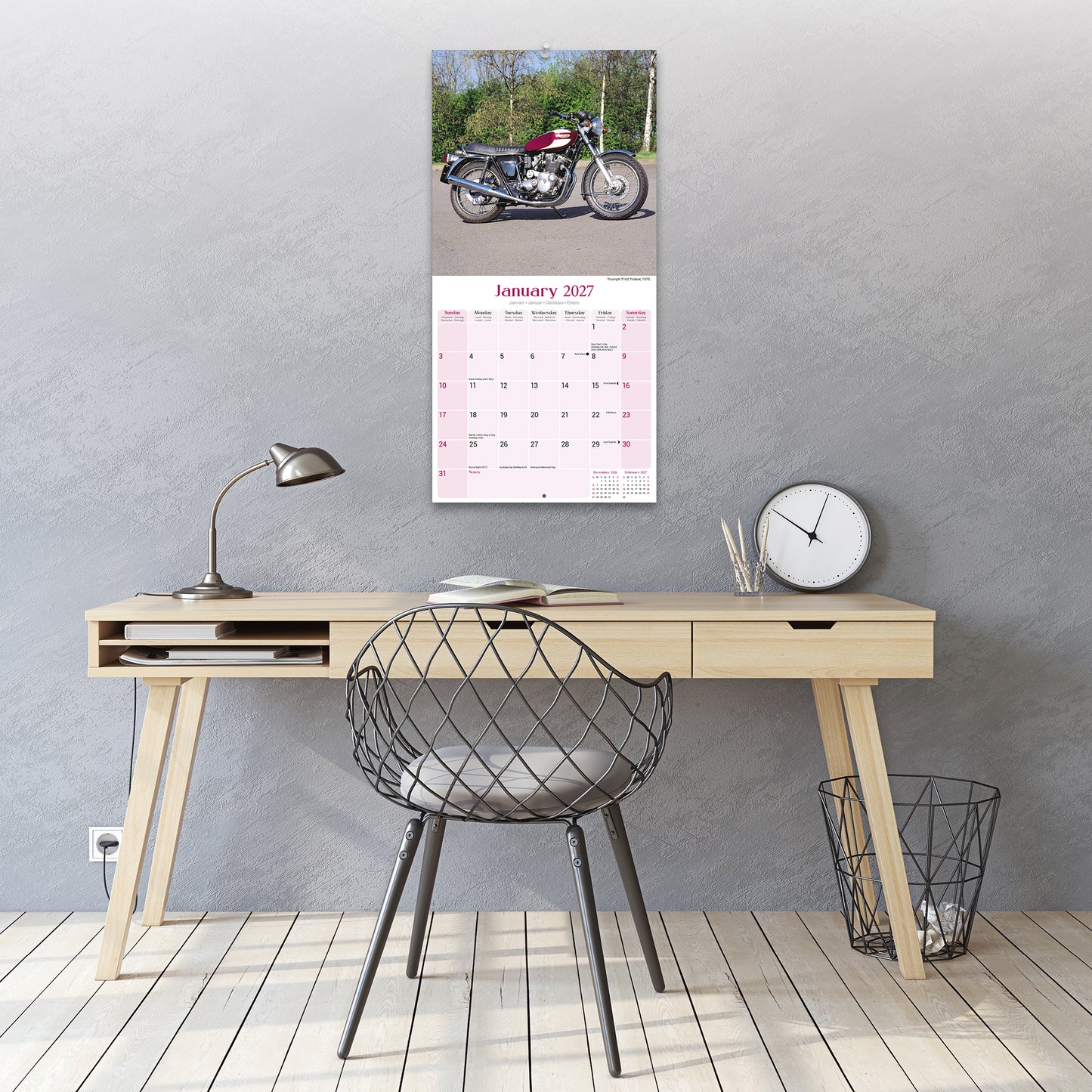 Classic British Bikes Wall Calendar 2027