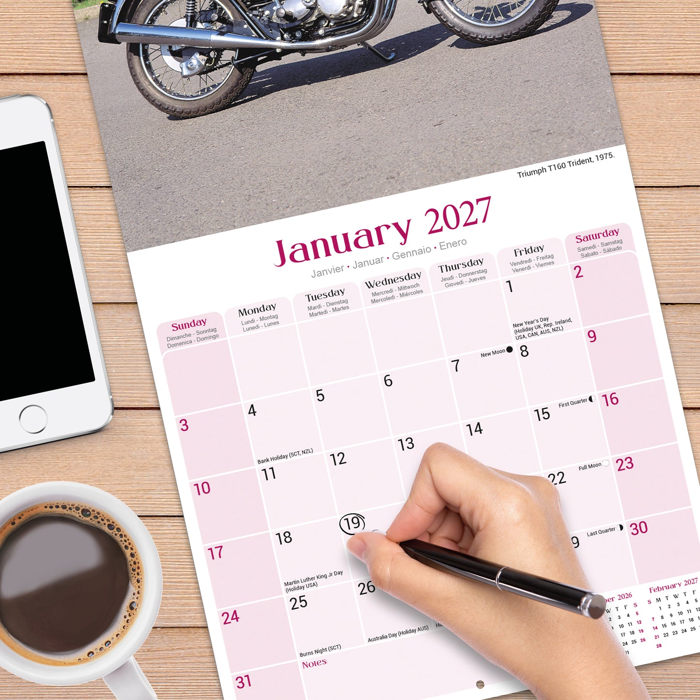 Classic British Bikes Wall Calendar 2027