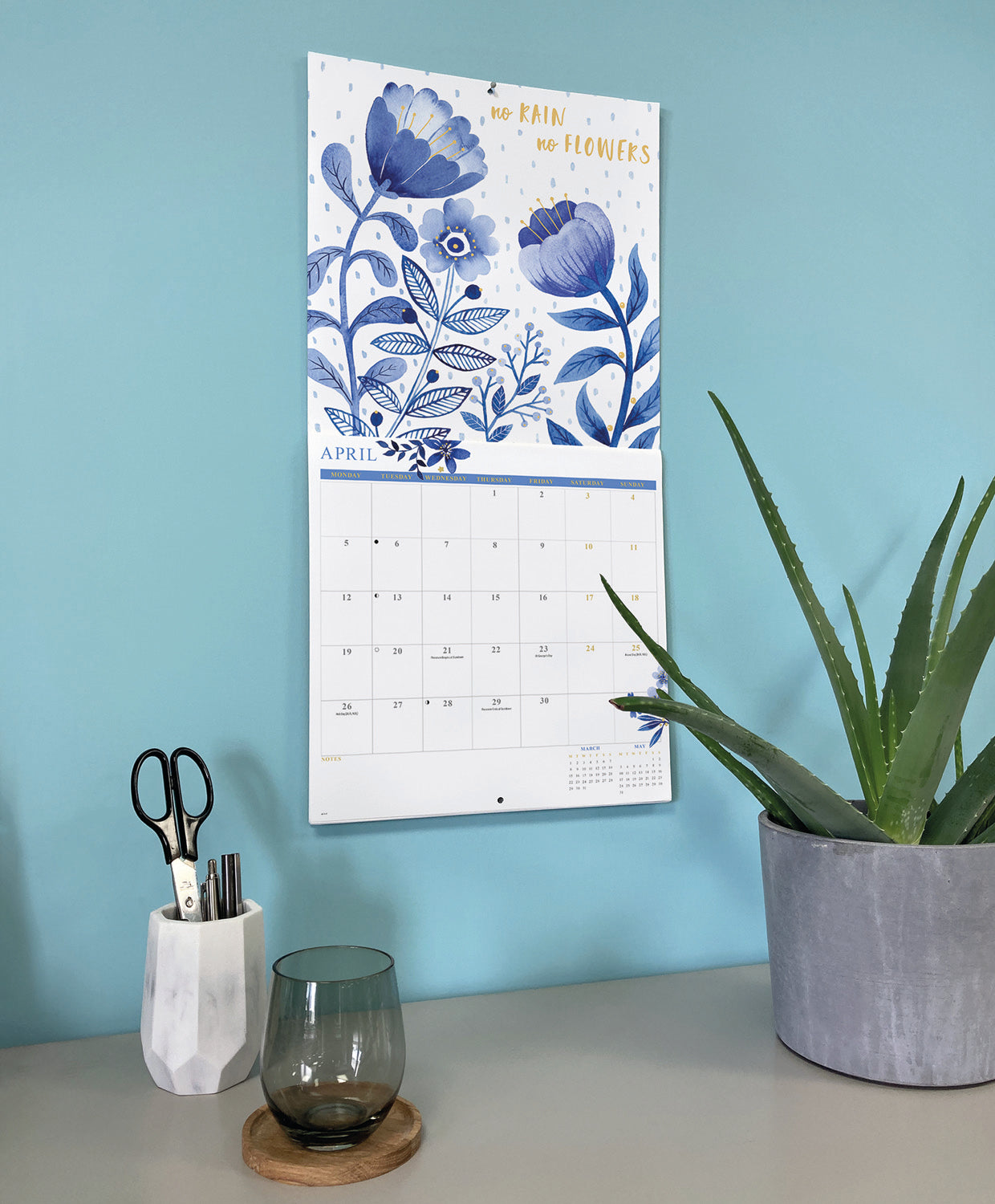 China Blue, Orchard Design Wall Calendar 2027