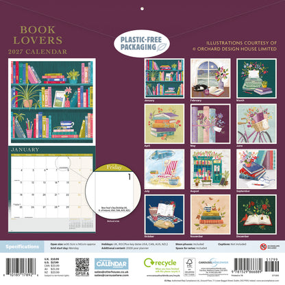 Book Lovers, Orchard Design Wall Calendar 2027