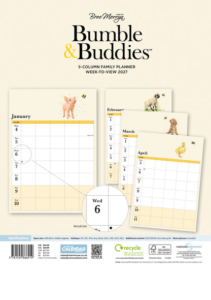 Bree Merryn Week-To-View Planner A3 Calendar 2027