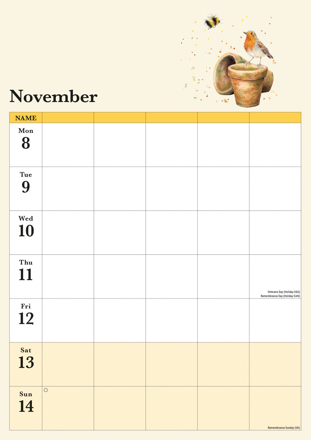 Bree Merryn Week-To-View Planner A3 Calendar 2027