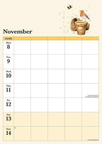 Bree Merryn Week-To-View Planner A3 Calendar 2027