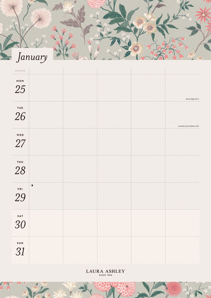 Laura Ashley Week-To-View Planner A3 Calendar 2027