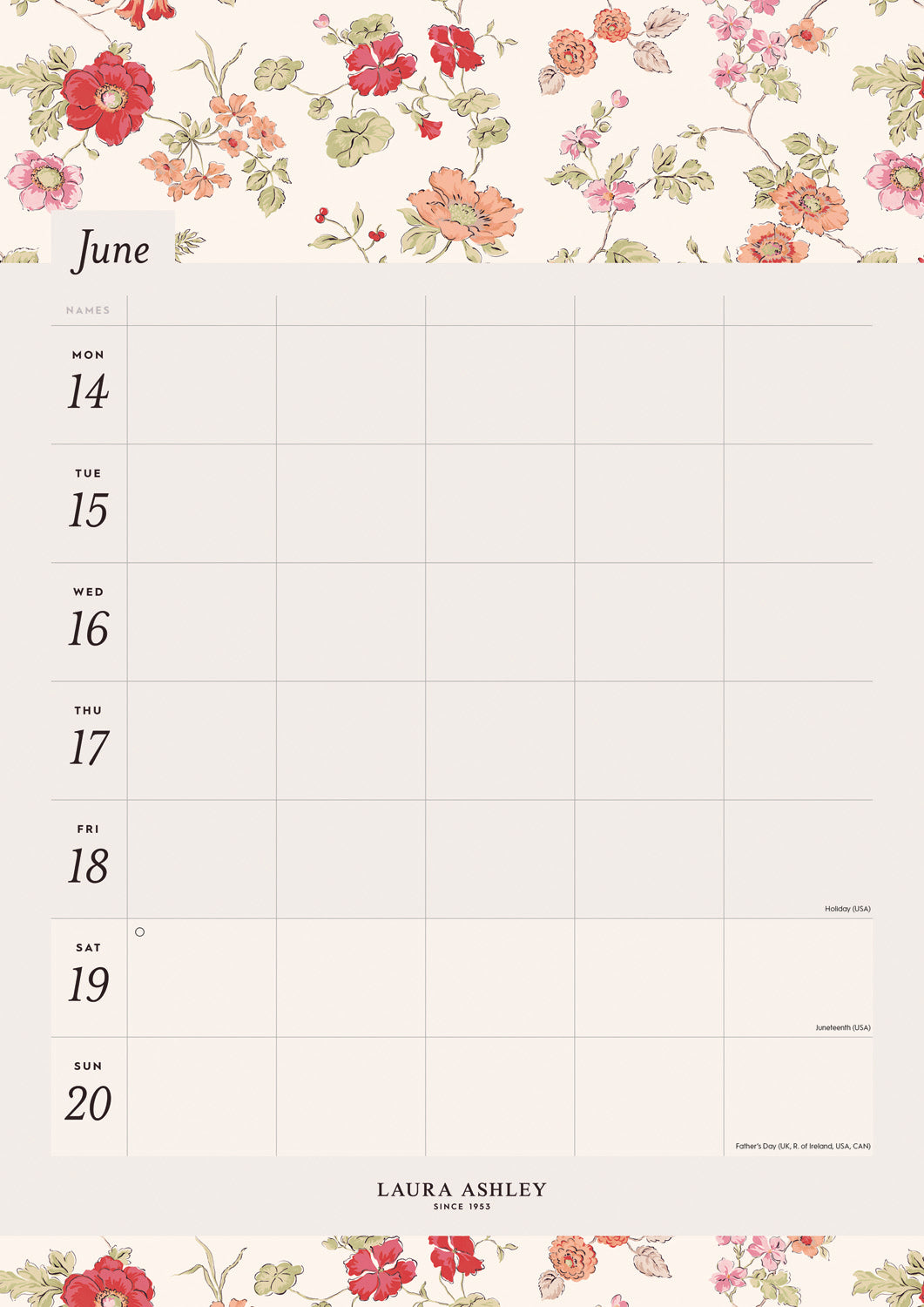 Laura Ashley Week-To-View Planner A3 Calendar 2027
