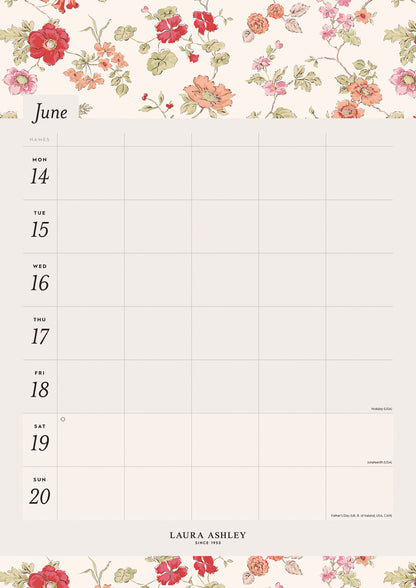 Laura Ashley Week-To-View Planner A3 Calendar 2027