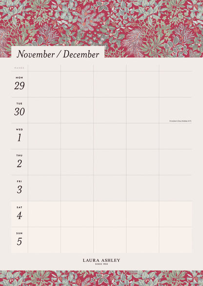 Laura Ashley Week-To-View Planner A3 Calendar 2027