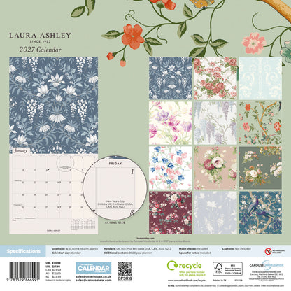 Laura Ashley Wall Calendar 2027