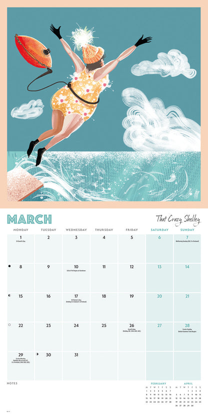 Dips, Swims & Coffee Wall Calendar 2027
