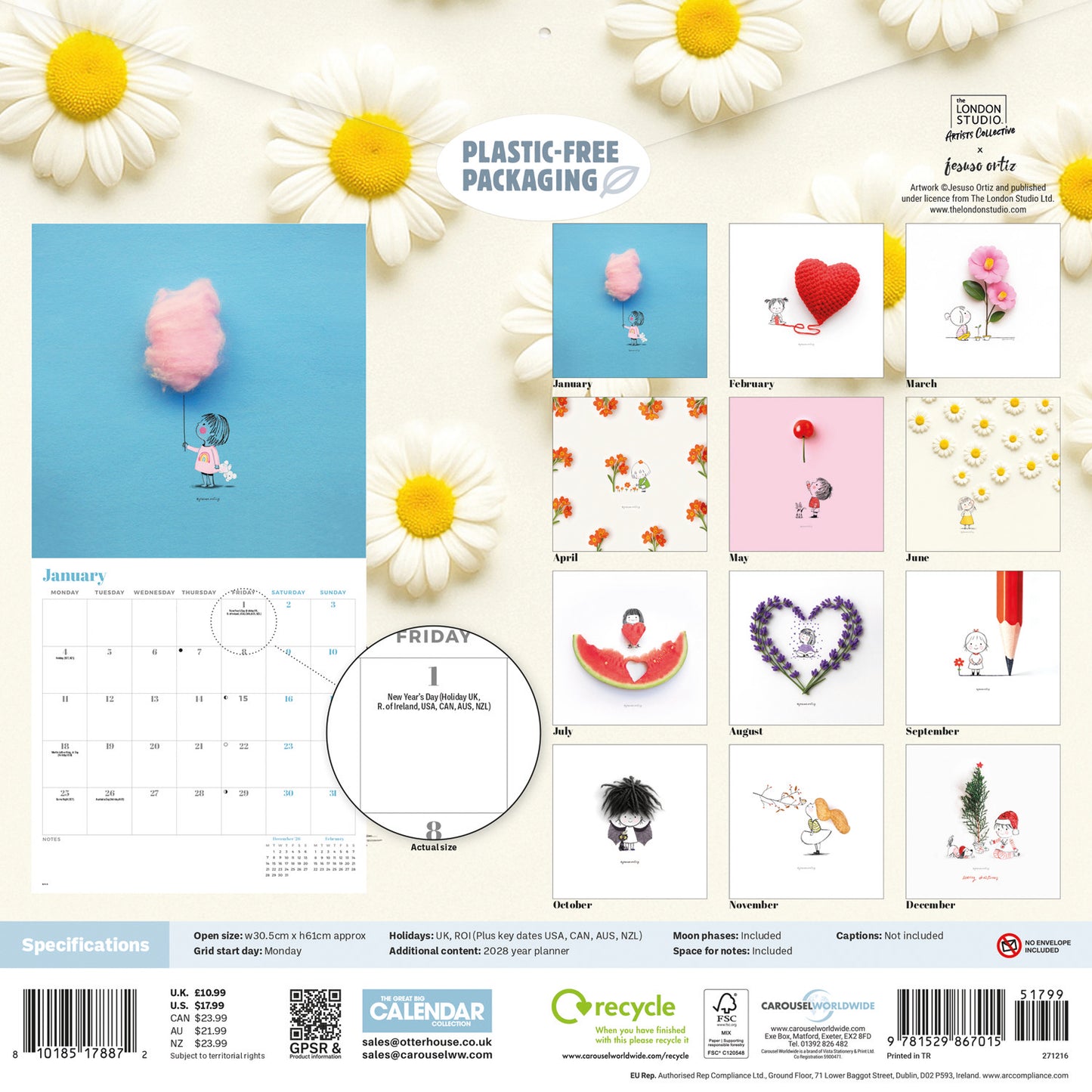Jesuso Ortiz Wall Calendar 2027