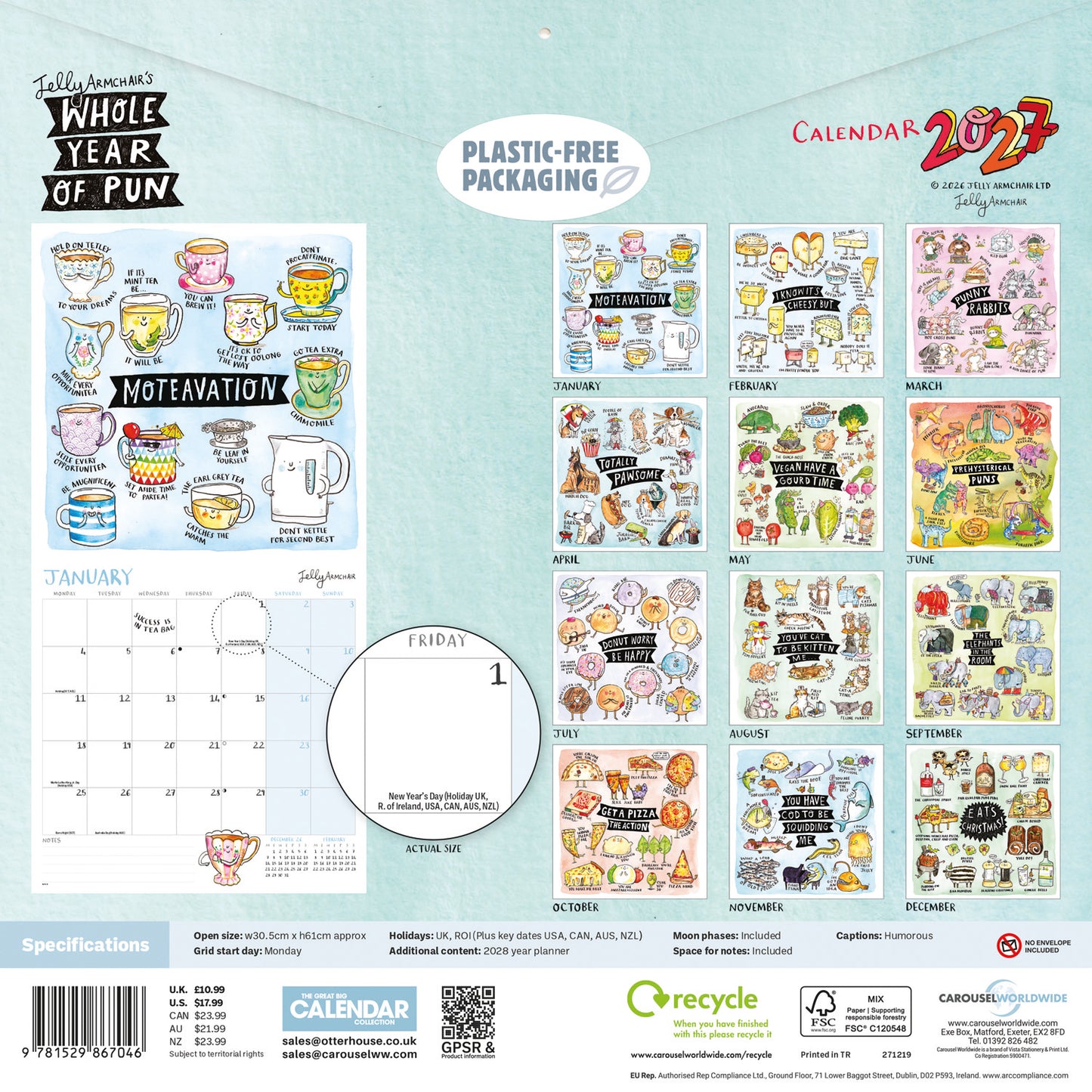 Jelly Armchair Wall Calendar 2027