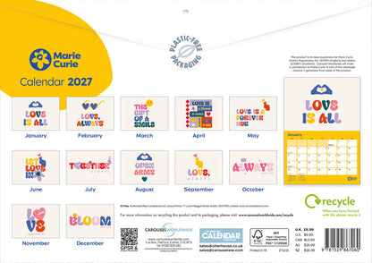 Marie Curie A4 Calendar 2027