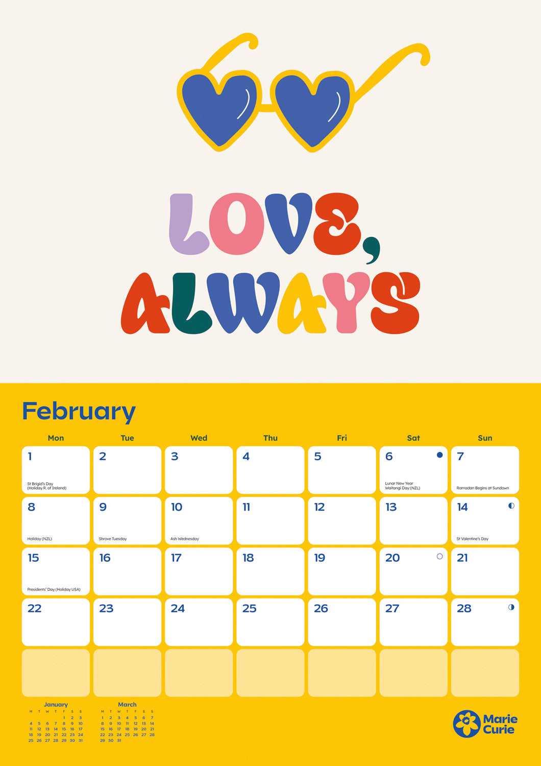 Marie Curie A4 Calendar 2027