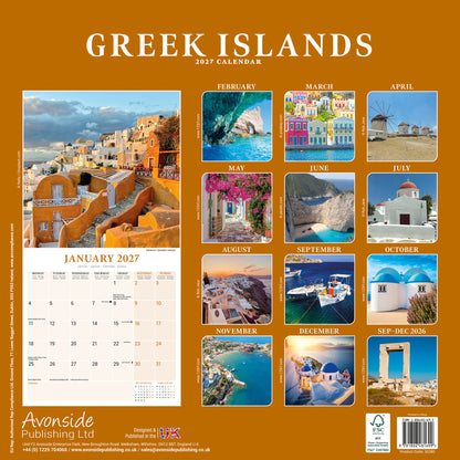 Greek Islands Wall Calendar 2027