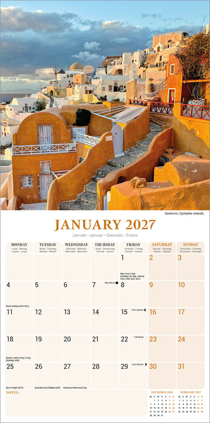 Greek Islands Wall Calendar 2027