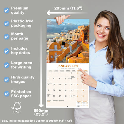 Greek Islands Wall Calendar 2027