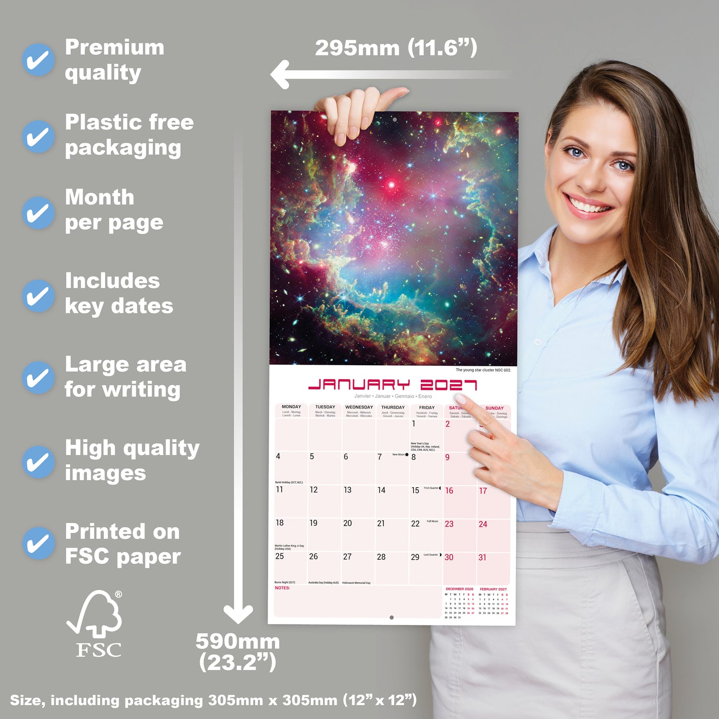 Space Wall Calendar 2027