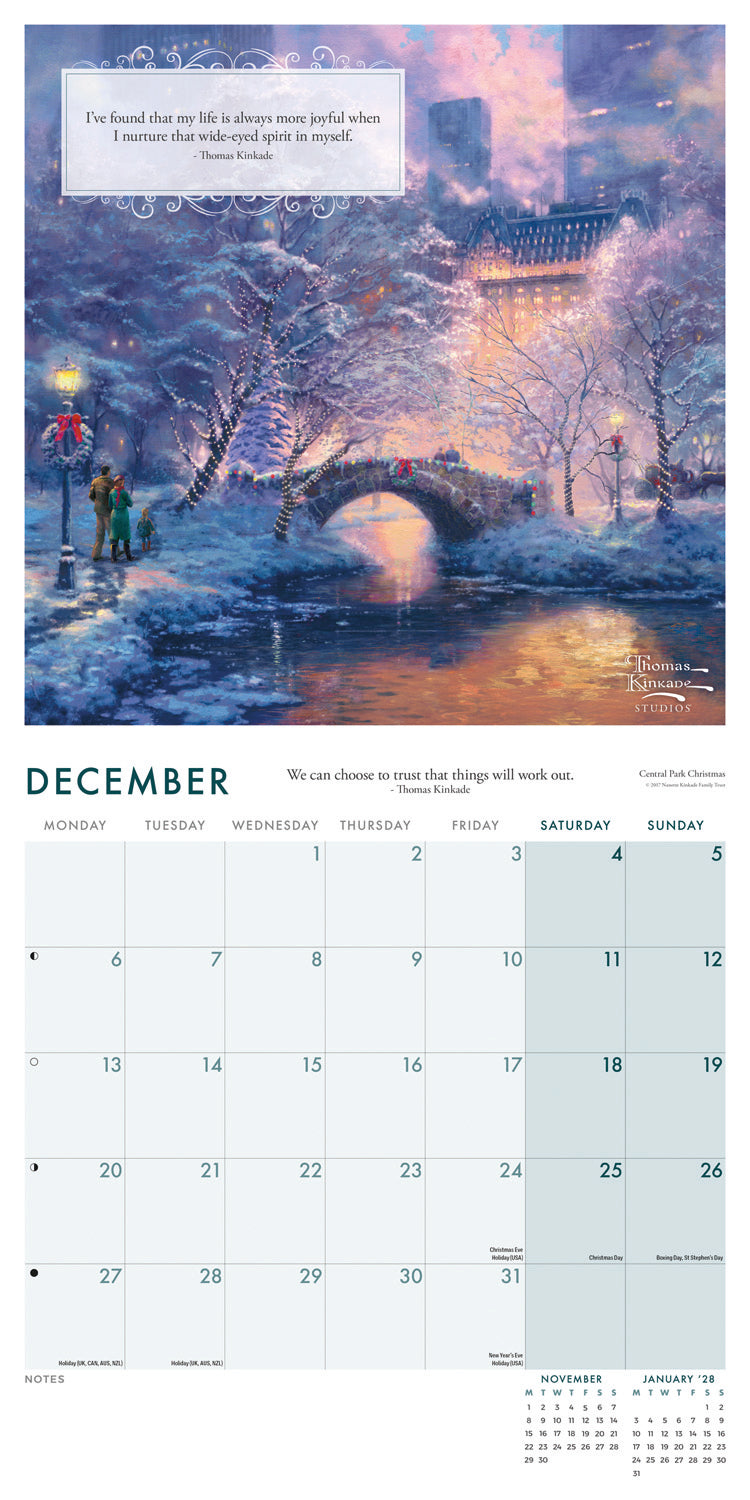 Kinkade Thomas, Lightposts for Living Wall Calendar 2027