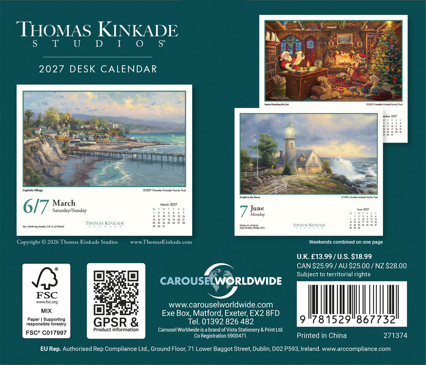 Kinkade, Studios Box Calendar 2027