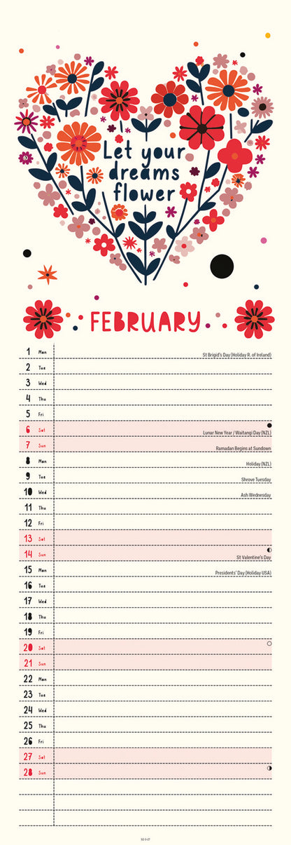 Brilliantly Brave Slim Calendar 2027