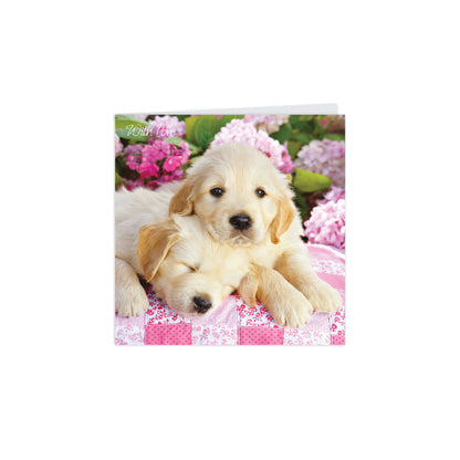 Notecard Pack (10 Cards) - Puppies & Flowers