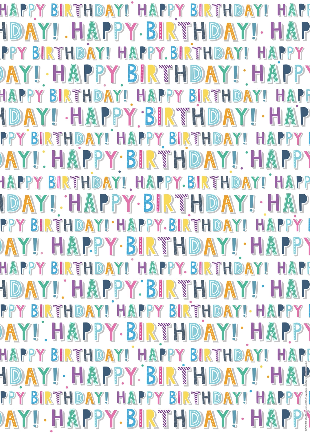 Gift Wrap & Tags - Happy Birthday (2 Sheets & 2 Tags)