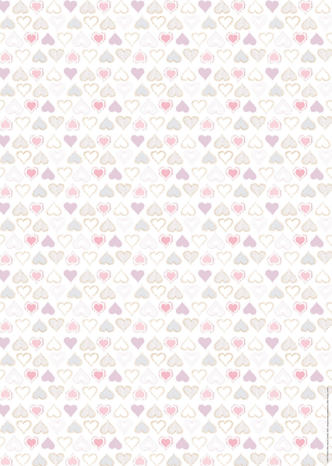 Gift Wrap & Tags - Hearts (2 Sheets & 2 Tags)