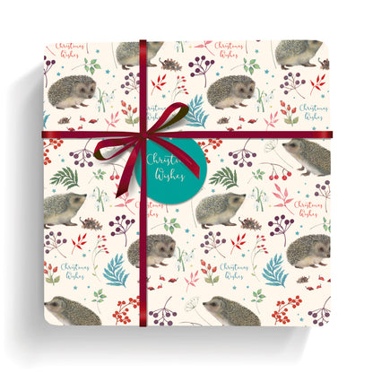 Christmas Wrap & Tags - Winter Hedgehogs (5 Sheets & 5 Tags)